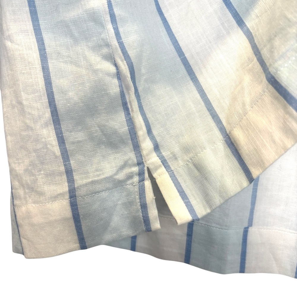 Lindbergh cotton/ linen Blue & White Striped Short Sleeve button Shirt sz. Small - Picture 5 of 12
